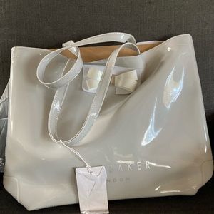 Ted Bake of London grey vinyl large tote.
